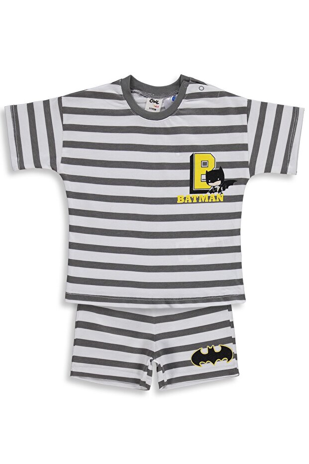 Batman Printed 6-18 Month Set - Gray