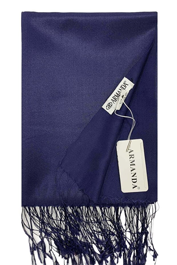 Silk Shawl - Navy Blue