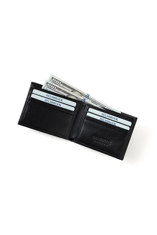 Men's Genuine Leather Wallet Multi-Compartment Rfid Protected Dean Black
