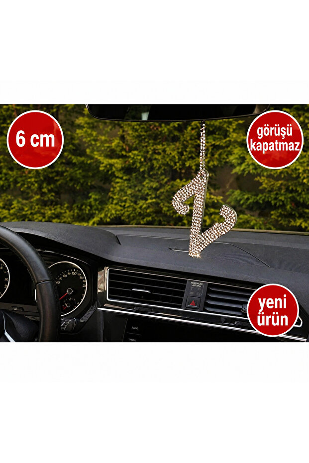 Silver Stone Rear View Mirror Letter Z Pendant Ornament