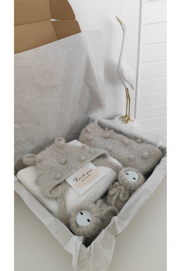 Welcome Baby Newborn Baby Gift Box Set Hospital Discharge Knitwear Knit Blanket
