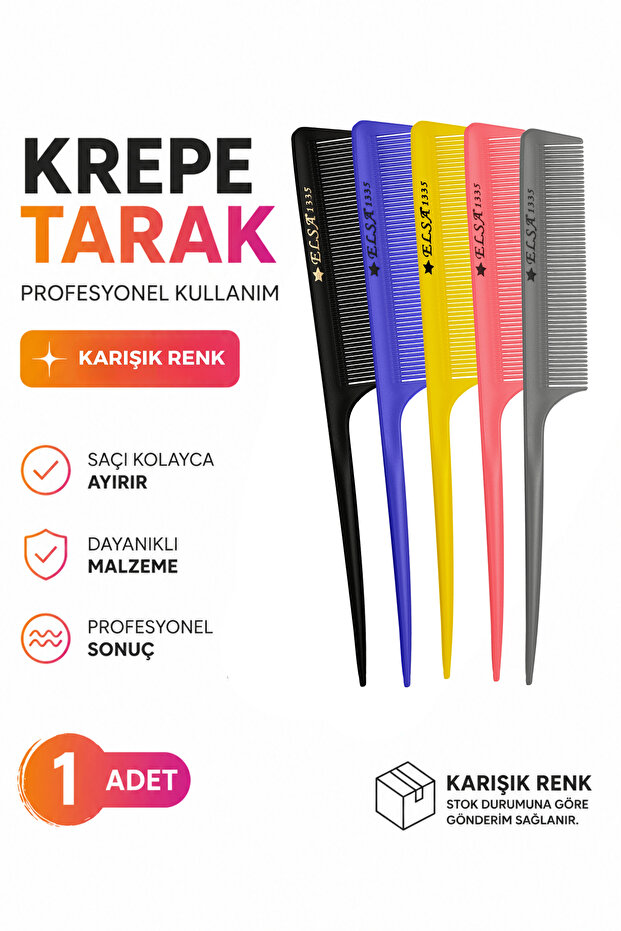Professional Crepe Comb 1335 - Small and Fine Toothed, Ergonomic Design That Doesn'T Damage Hair