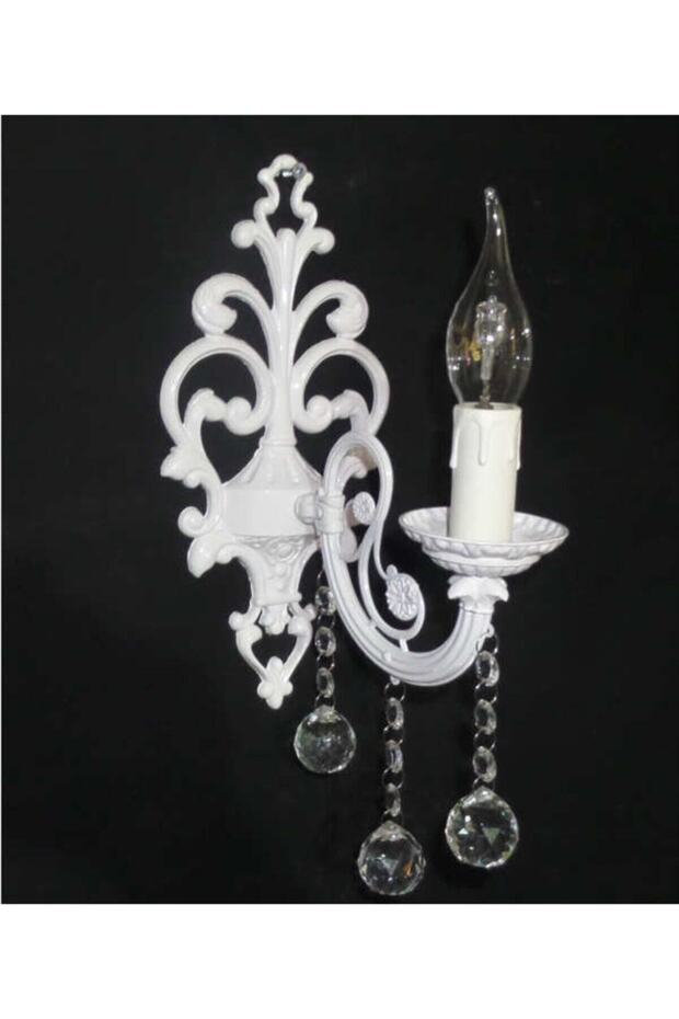White Stone Cast Iron Sconce