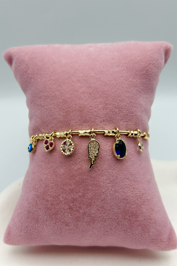 Angel Wing Charm Gold Color Women's Bracelet - Adjustable