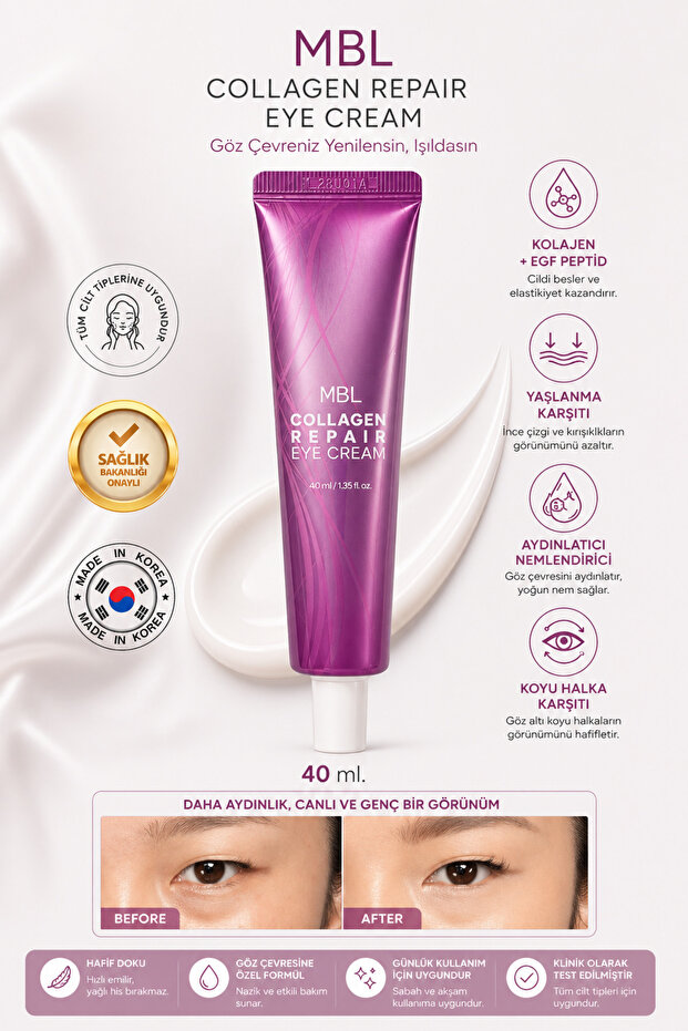 MBL Teresia Yoğun Nemlendirici & Sıkılaştırıcı Göz Kremi – Kolajen & Peptid Içeriğiyle Genç Görünüm 40ml