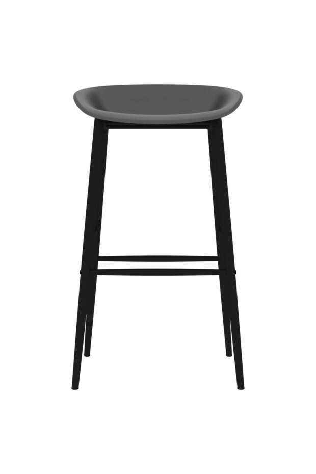 Scaune de bar, 4 buc., gri - 3