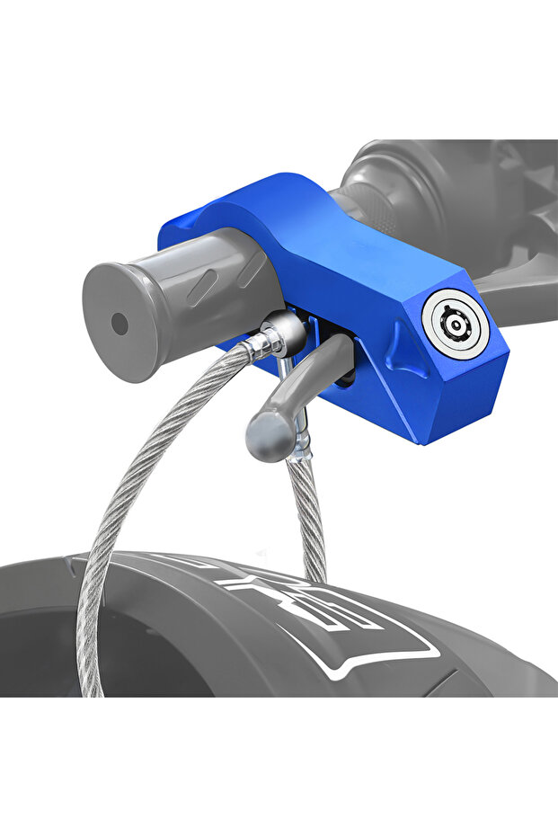 Blue Motorcycle Handlebar Lock Motorcycle Helmet Lock Brake Lock Anti-Theft Grip Lock Combo bicycle