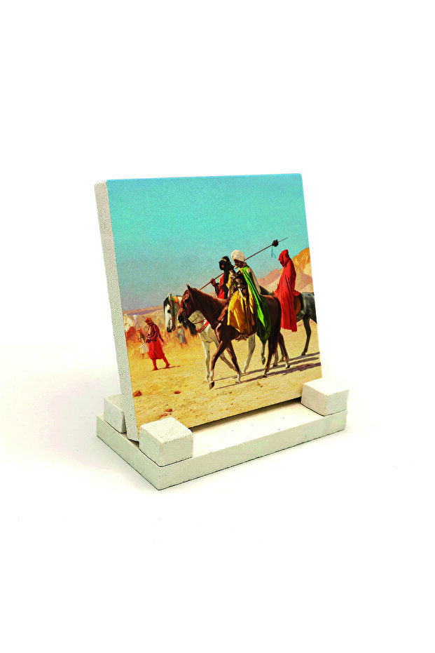 Horses in the Desert Officially Printed Stone Tabletop 10X10 Krt-135