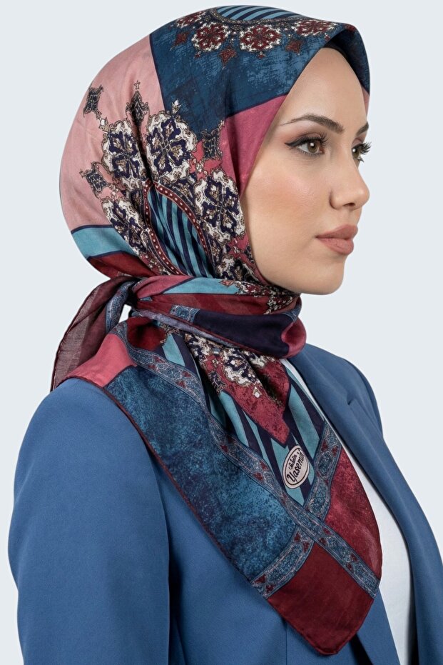 Women's Blue Ethnic Patterned Stitched Writing Pad