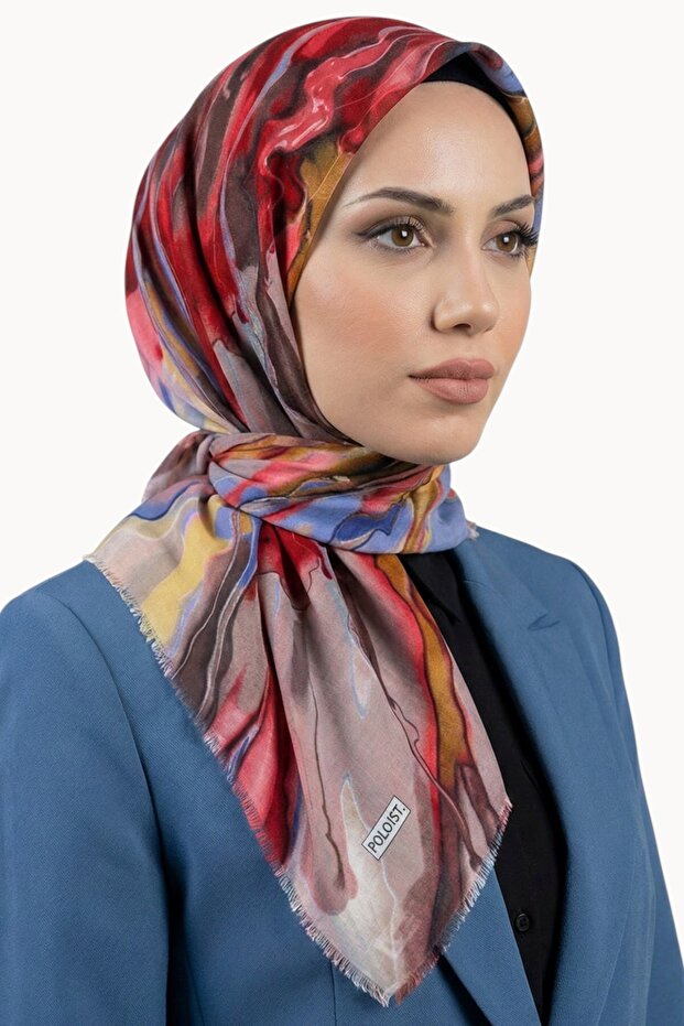 وشاح منقوش بنمط الرخام التجريدي من إبرو 6516