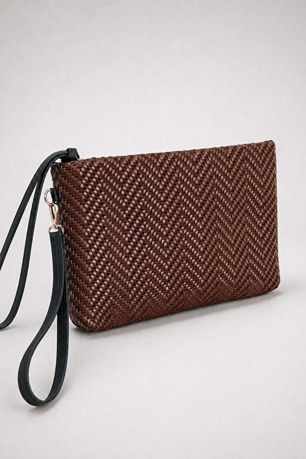 Brown Women's Clutch Bag – Modern Textured Design, Stylish & Everyday Use