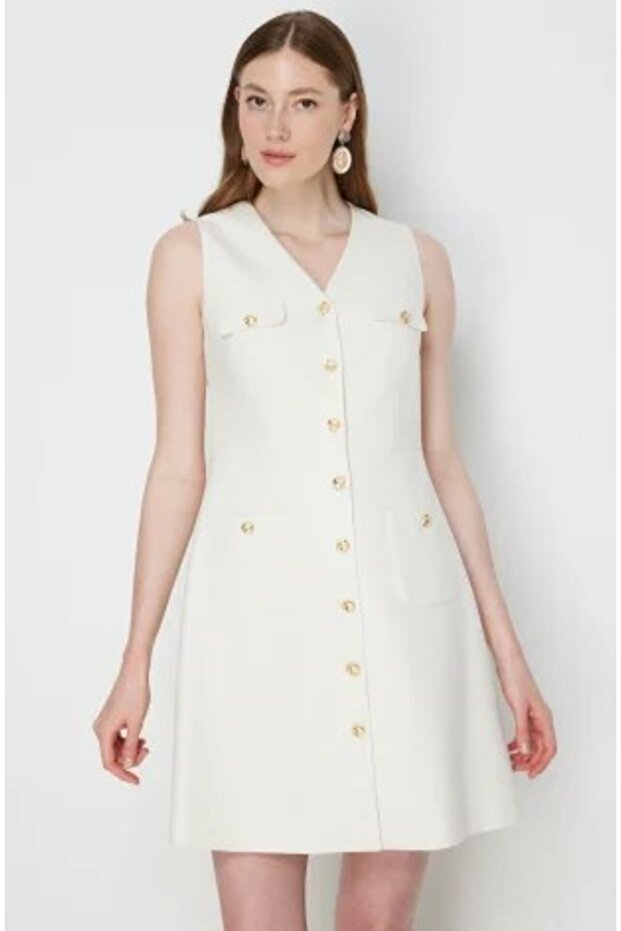 Fabric Glittery Sleeveless Midi Dress 6060