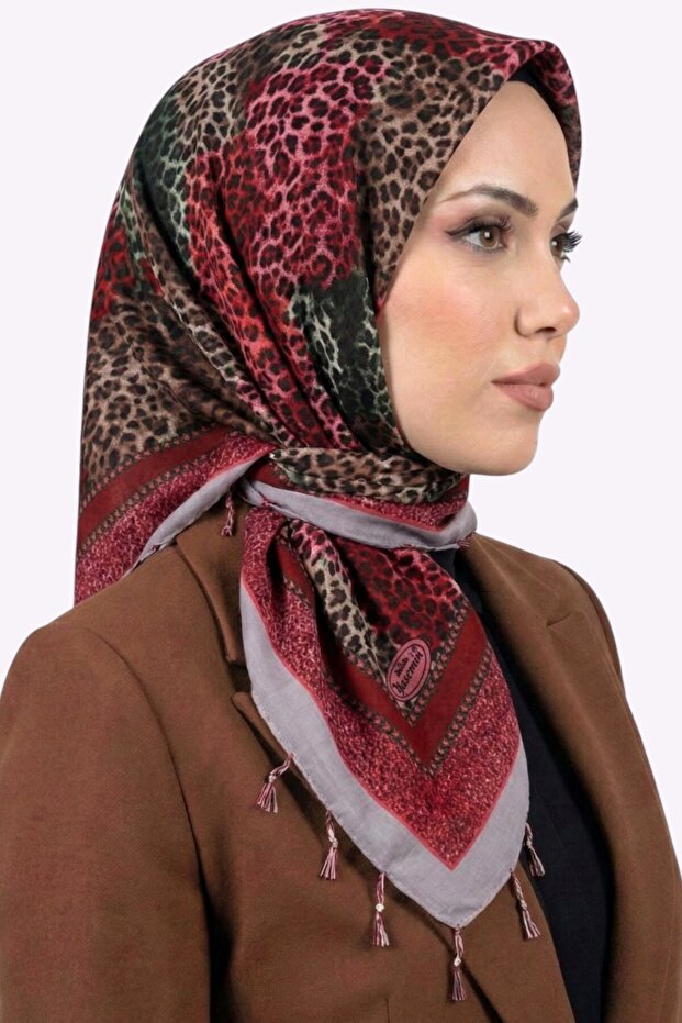 Women's Red Patterned Beaded Writing Pad