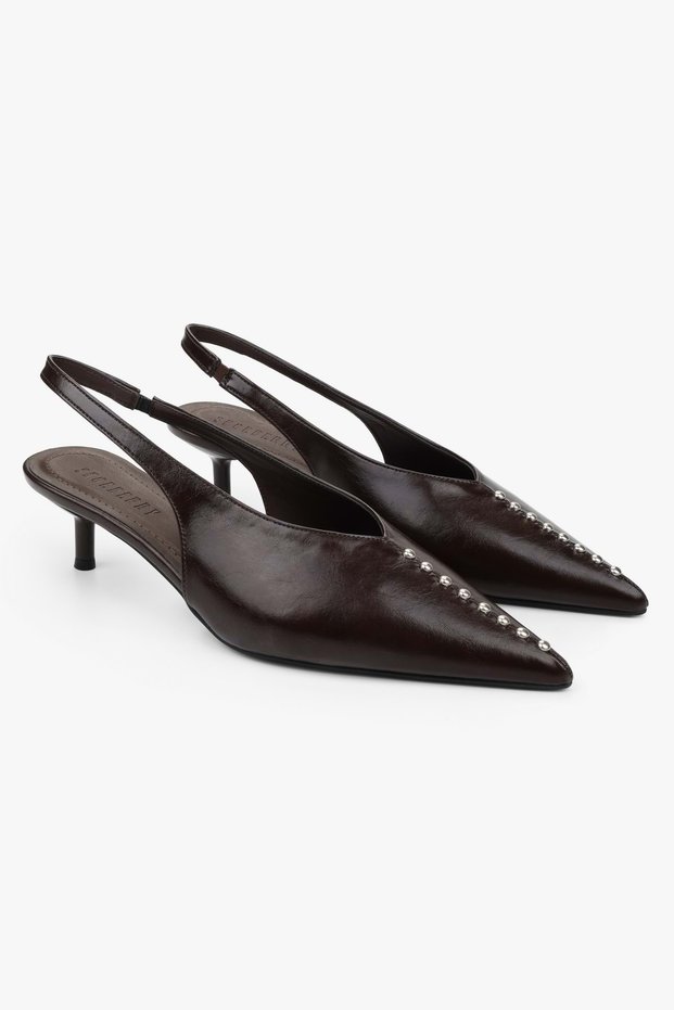 Women's Roviel Brown Skin Trok Detailed Stiletto