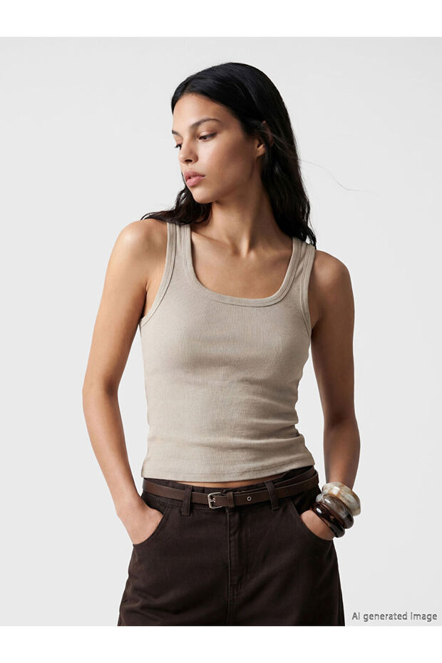 Esvab • Modern & Distinctive Square Collar Women's Tank Top