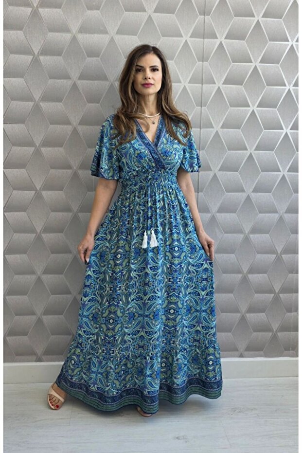 Rochie lunga cu imprimeu Indian - 1