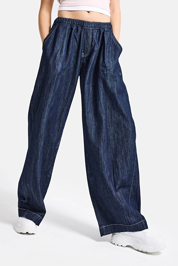 Women's Indigo Selvedge 7S6-50 Baggy Cocoon Denim Jean