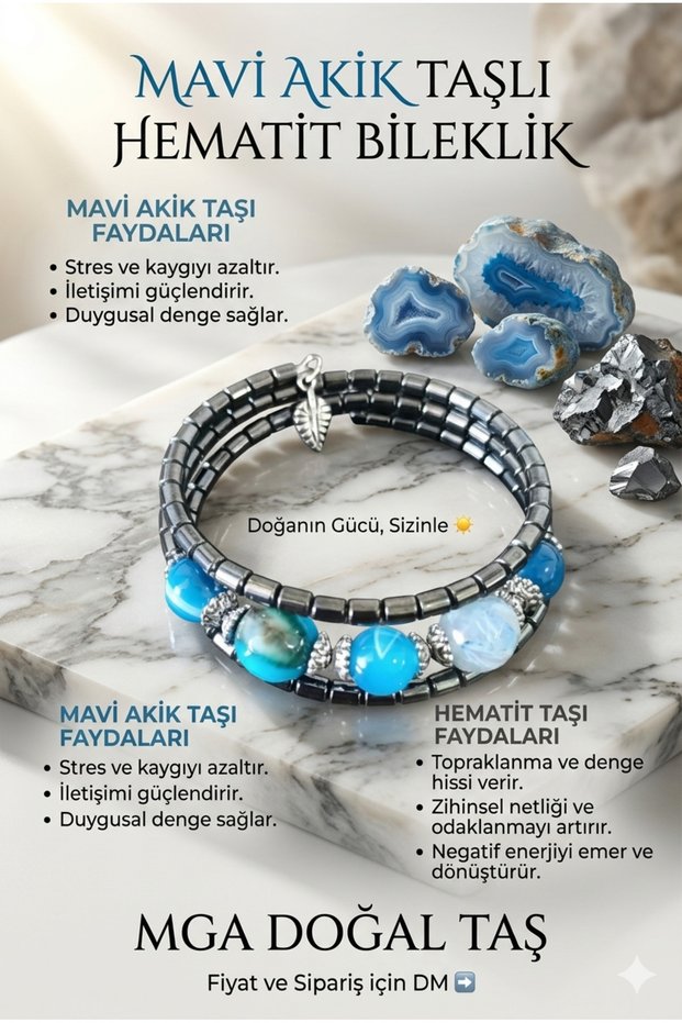 Agate Stone Bracelet Hematite Bracelet Steel Wire Bracelet
