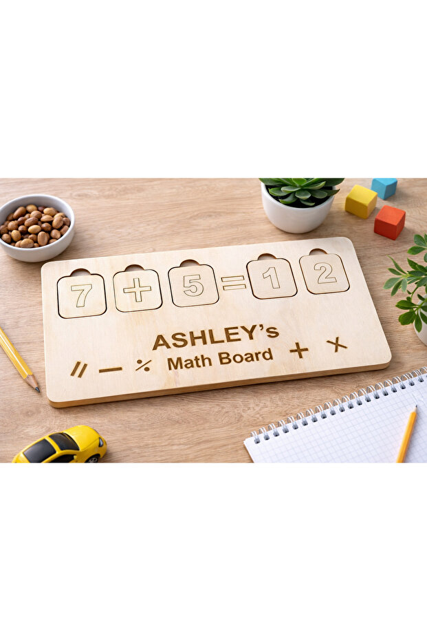 Wooden Math Board, Montessori Educational Toy, Math Study Board for Kids