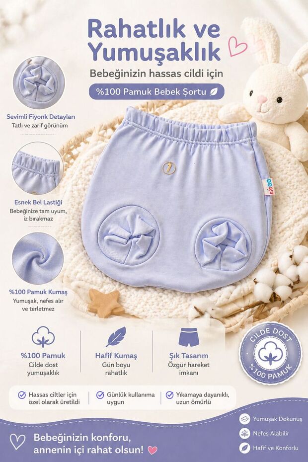 Baby Boy Normal Waist Elastic Cotton Baby Pants Blue Color