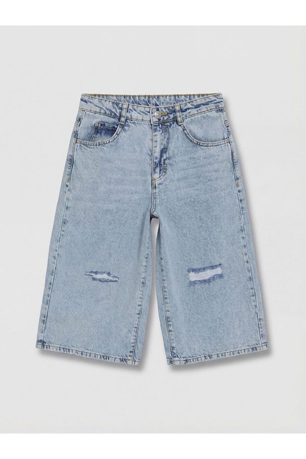 Lcw Kids Girls' Jean Shorts with Ripped Detail