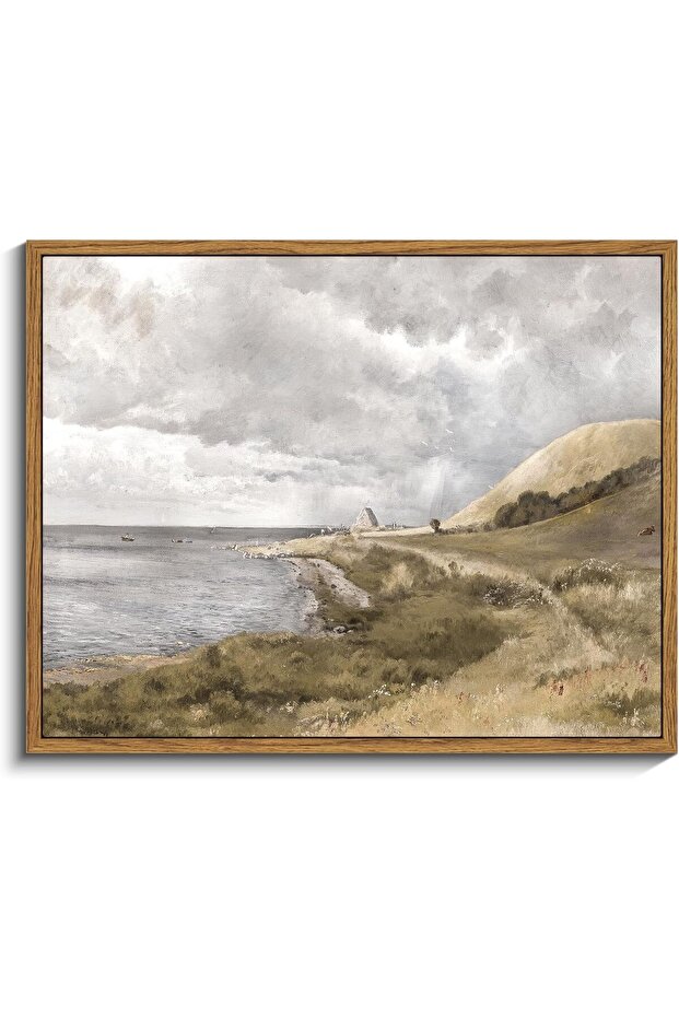 Large Canvas Wall Art 30x40 cm with Outer Frame Vintage Landscape Painting