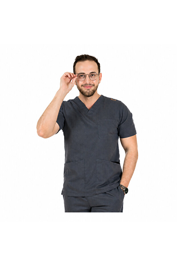 . Rio Grande Scrubs Top – 4 Pockets, Modern V-Neck and Stretchy Doctor/Nurse Top