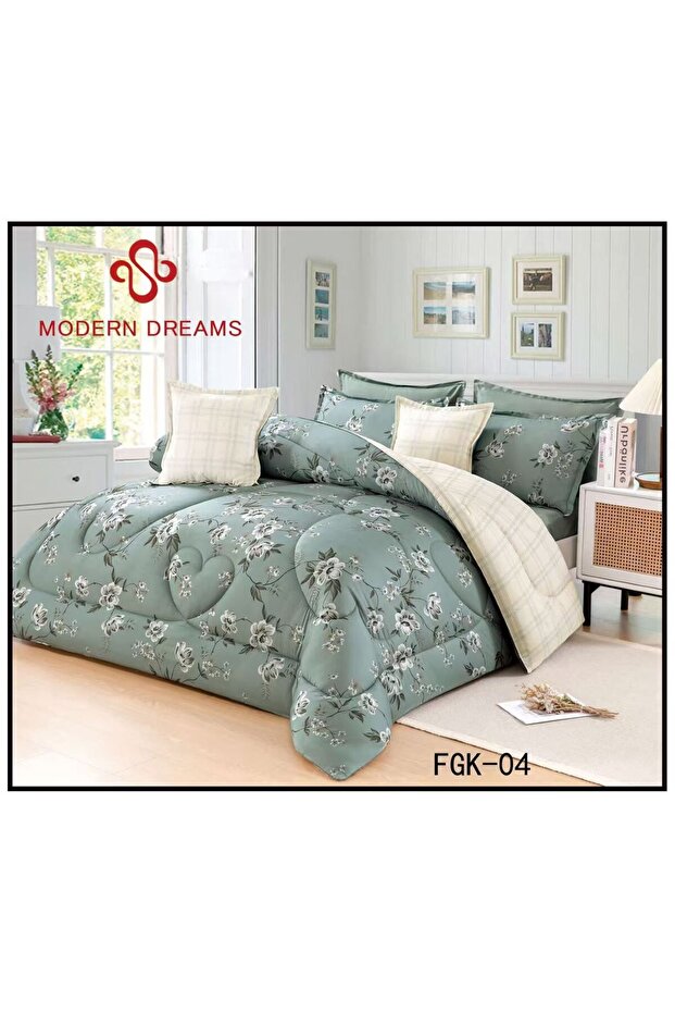 طقم مفرش صيفي (نفرين 8قطع )بتشكيله مشجره فخمه