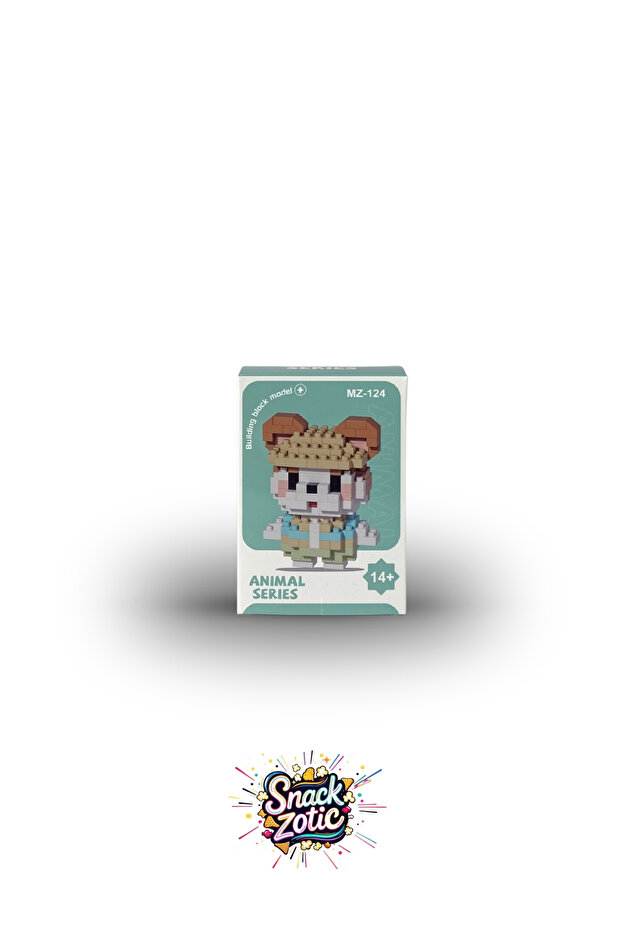 سلسلة Snackzotic Animal Series ذات طابع دب تيدي السياحي ثلاثي الأبعاد - مجموعة مكونة من 200 قطعة