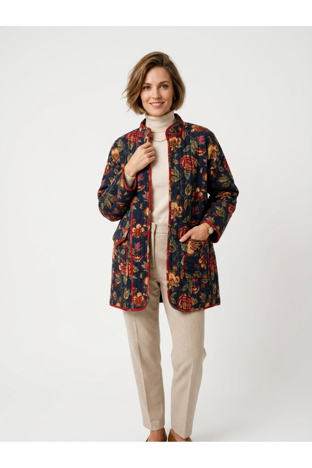 Hand-printed Cotton quilted jacket