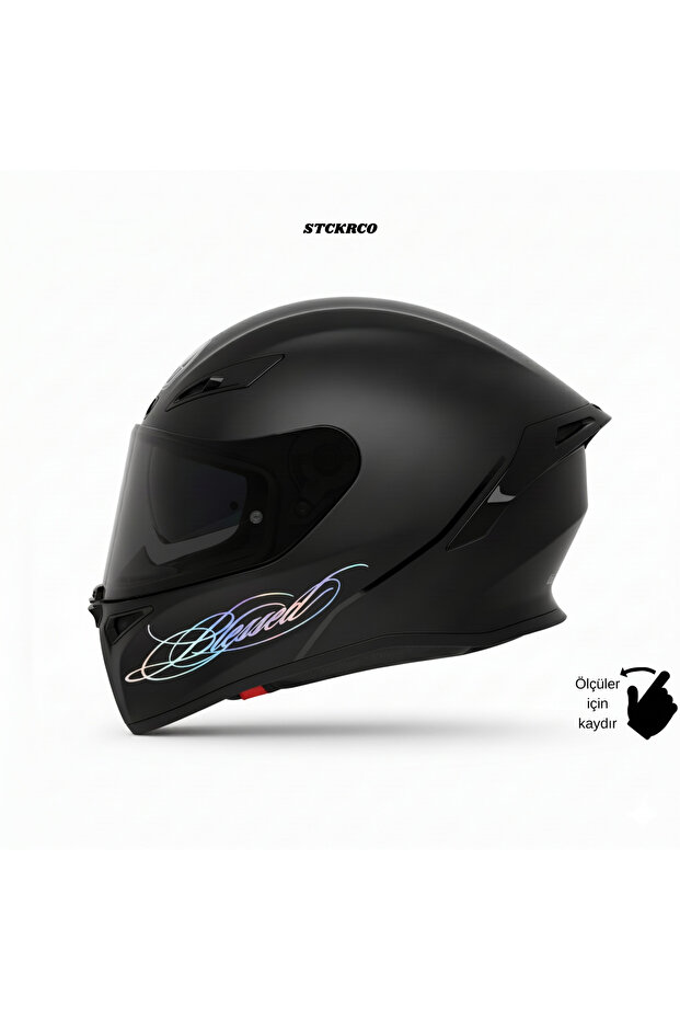 Blessed Text Sticker | Blessed Helmet Sticker | Helmet & Fairing Compatible Premium Sticker | Written Helmet Sticker