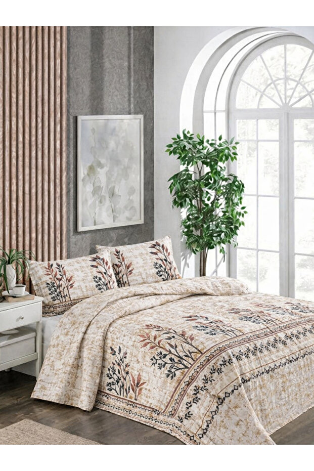 طقم غطاء سرير مبطن بنقشة بيكيه - 170x230 سم - مع غطاء وسادة واحد