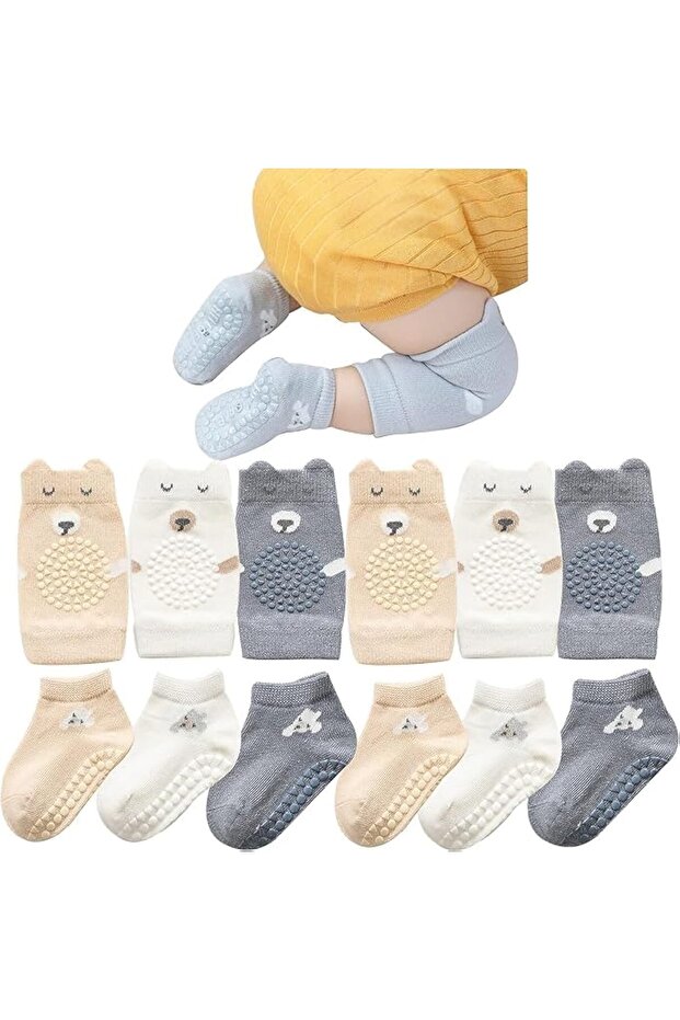 ISANPAN Unisex Baby Crawling Knee Pads and Socks