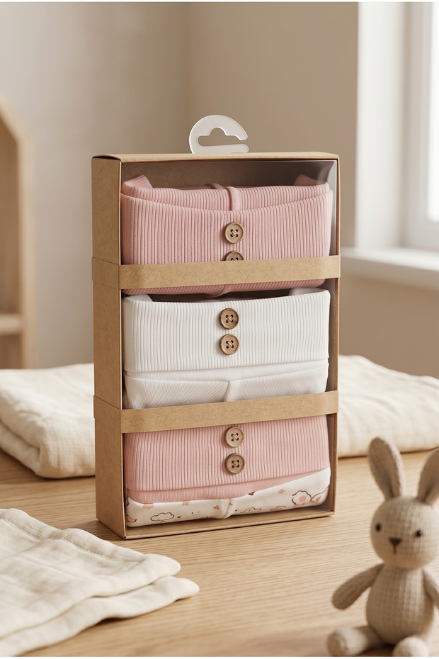 Baby Kids Single Bottom 3-Piece Set 100% Cotton 0-3 Months