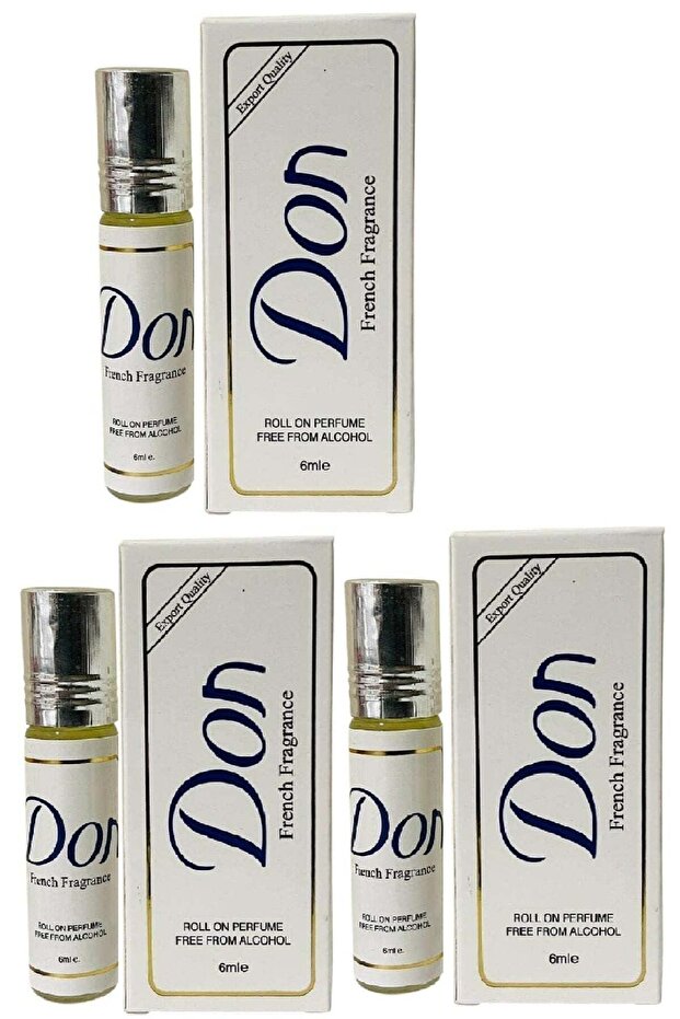 3 Pcs Rifas French Fragrance Roll-On Perfume Free From Alcohol 2X6 ml