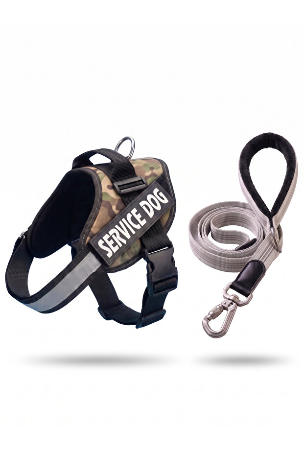 Tactical K9 Dog Chest Harness Set (with Locking Mechanism + Walking Harness)
