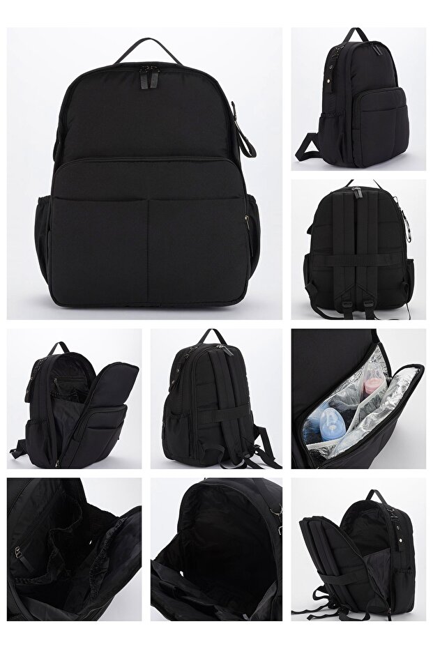 Luxury Black Large Size 1St Class Thermal Multi-Pocket Mother Baby Care Bag