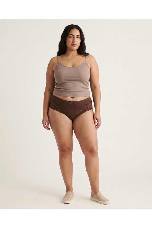 Plus Size Women's Lace Panties with Elastic Waistband