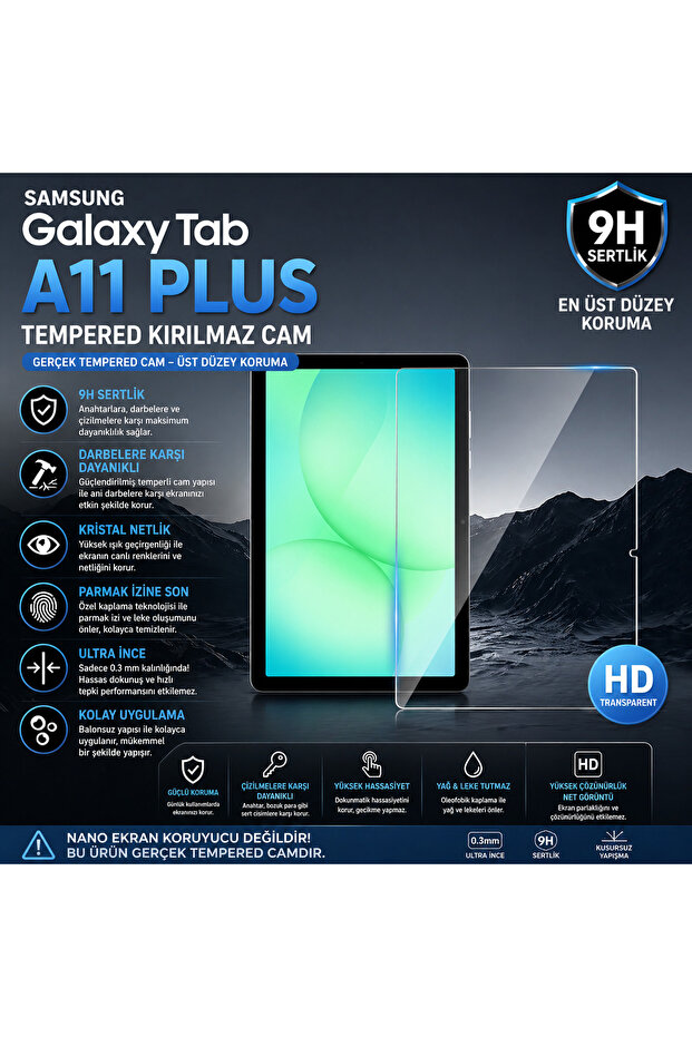 Samsung Galaxy Tab A11 + Plus 11 Inch Compatible Tempered Screen Protector Shatterproof Glass