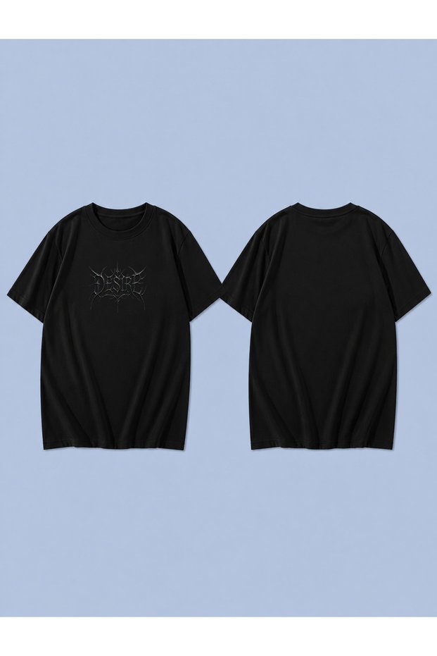 Desi̇re Pattern Printed 100% Cotton Oversize Unisex T-Shirt Relaxed Fit T-Shirt