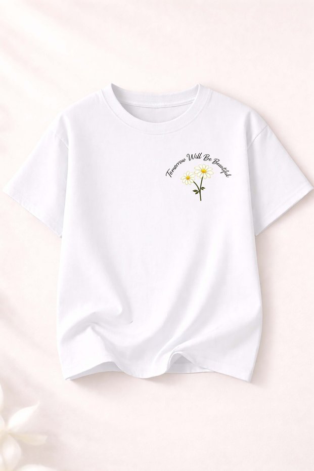 Daisy Printed Women's Crew Neck Cotton T-Shirt