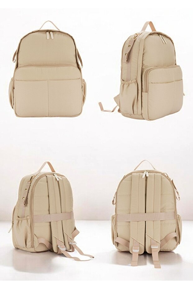 Luxury Beige Large Size 1St Class Thermal Multi-Pocket Mother Baby Care Bag