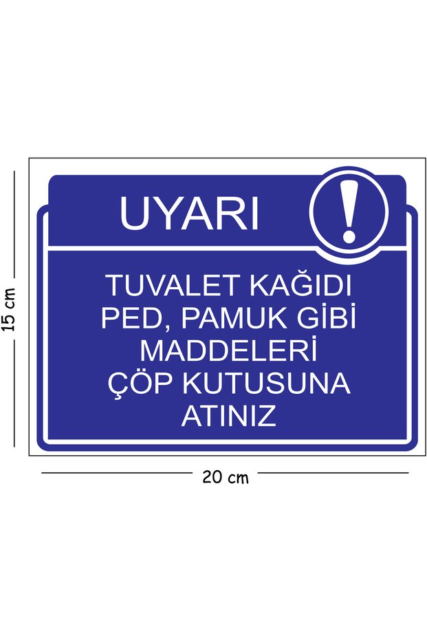 Metal Toilet Paper Pad Like Cotton Materials Put in the Trash Bin 15X20 cm Warning Work Safety Sign