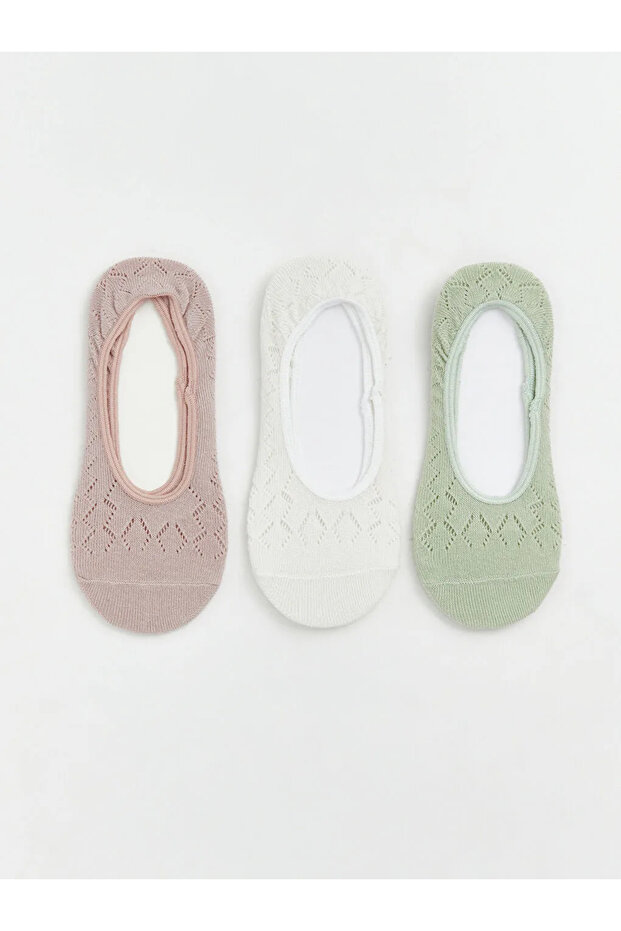 Gray Openwork Women's Ballerina Socks 3-Piece Set