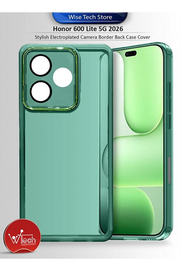 Honor 600 Lite 5G 2026 TPU Camera Lens Protection Silicone Stylish Electroplated Camera Border Back Case Cover