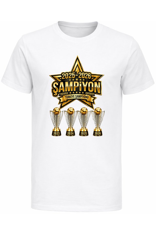 Short-Sleeved 2025-2026 Big Star Turkey Champion Printed 5-Star Children's T-Shirt
