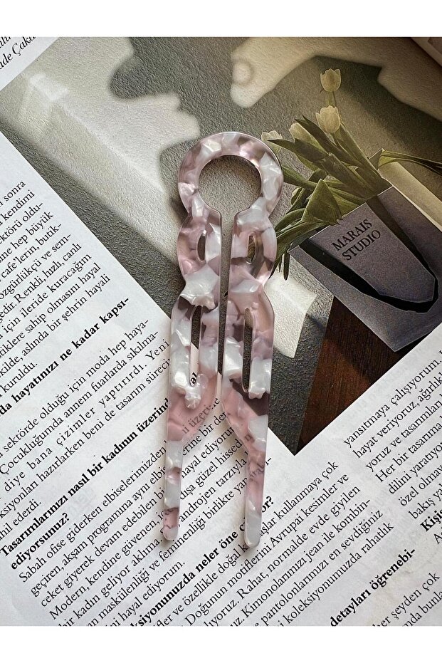 Bone Acrylic Hair Bun Clip, Hair Pin 11.5 cm