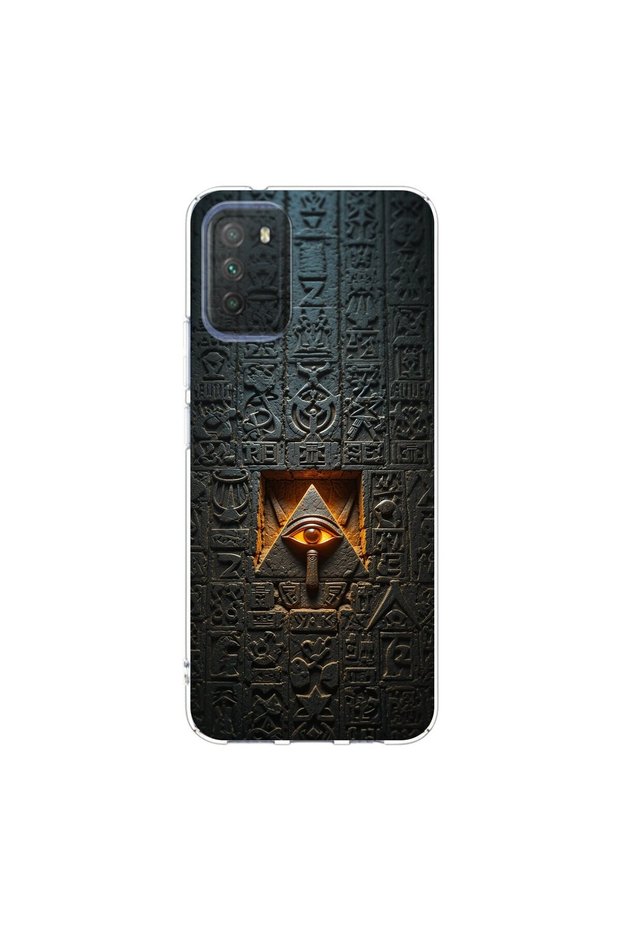 Poco M3 Compatible Antique 5 Design Transparent Case