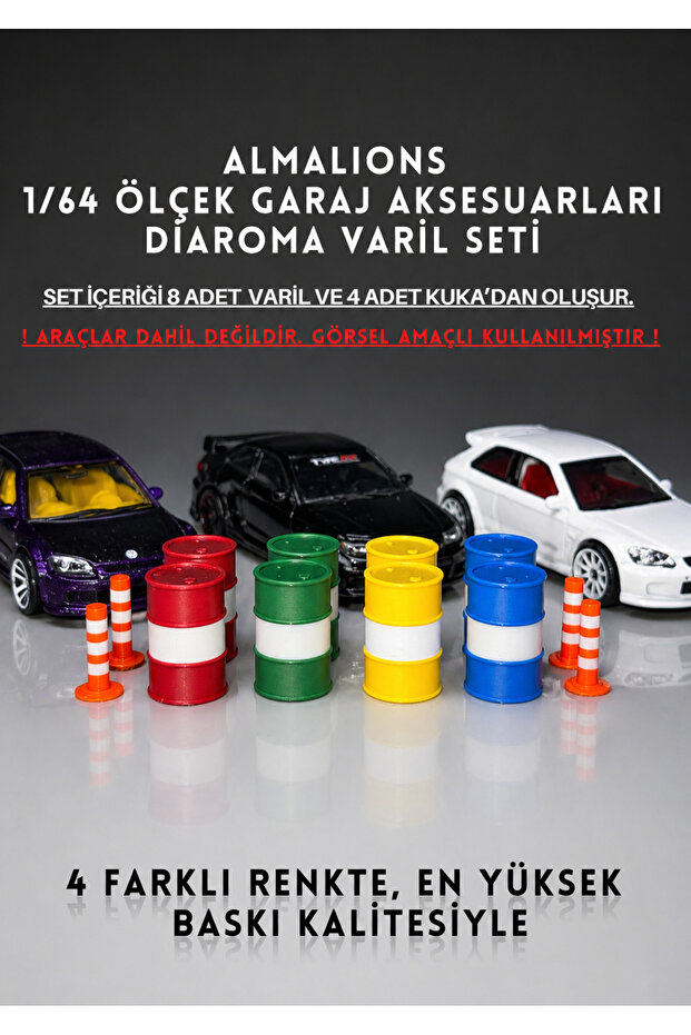 1/64 Scale Diaroma Traffic Garage Accessories Barrels