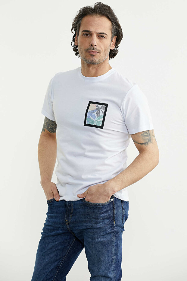 Tricou Basic cu imprimeu - Alb - 2